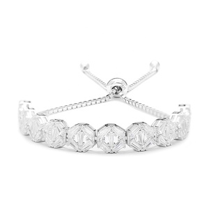 Octagan Style Baguette Cut CZ Stone Wholesale Handmade Turkish <b>Adjustable</b> Tennis 925 Sterling Silver <b>Bracelet</b> - Product Image 2