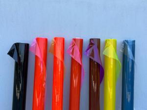 Rouleau de film PVC transparent coloré |   Feuille de vinyle plastique translucide haute brillance pour sacs |   Rouleau de PVC teinté doublement poli - Product Image 1