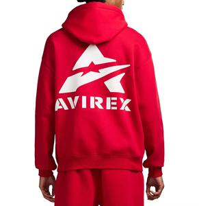 Sweat à capuche en molleton Avirex pour homme, coupe classique, 580g, respirant, coupe-vent, haute qualité, éco-responsable, streetwear d'hiver, pull-over - Product Image 4