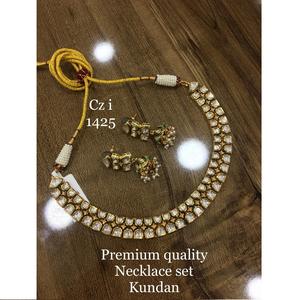 Best Quality Vintage Style <b>Kundan</b> Necklace Set with Matching Jhumkas Custom Made for Bridal Available for Worldwide Supply - Product Image 1