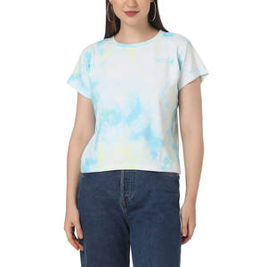 T-shirt uni pour femmes 100% coton t-shirts logo d'impression par sublimation personnalisé t-shirts unisexes de sport de gymnastique - Product Image 1