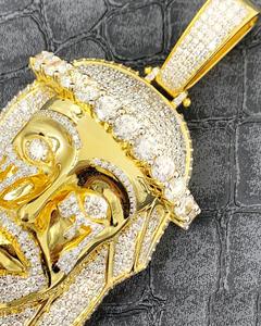 Lujo personalizado 925 plata esterlina Jesús colgante 14K chapado en oro princesa corte diamante simulado moissanita piedra estilo Hip Hop - Product Image 2