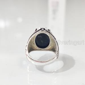 Anillo de Plata de Ley 925 con Piedra Natural de Sodalita Azul, Diseño Árabe, Regalo de Aniversario, Joyería para Hombre, Recién Llegado - Product Image 6
