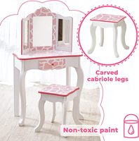 Chunlei – coiffeuse de maquillage miroir avec tiroir pour enfants