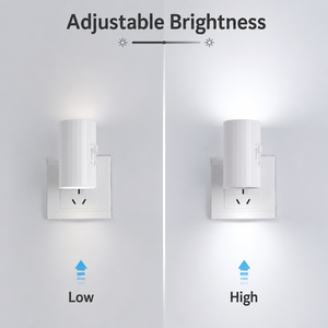 โคมไฟติดผนังแบบเสียบปลั๊ก LED 1W 5000K ปรับความสว่างได้ วัสดุอะคริลิค ABS ทันสมัย พร้อมสวิตช์แบบกด-ดึง สำหรับห้องนอน ทางเดิน ห้องโถง แพ็ค 2 ชิ้น - Product Image 3