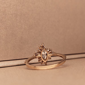 Igi ได้รับการรับรอง CVD HPHT VVS Lab-Grown 14K แหวนเพชรตัด Marquise Diamond สำหรับผู้หญิงเครื่องประดับที่ดี - Product Image 2