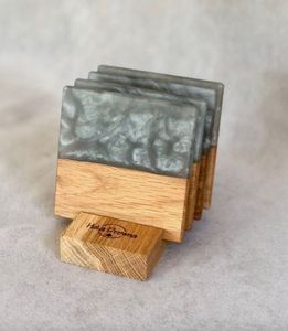 Posavasos de madera de nogal de resina BELOW para decoración del hogar Posavasos de madera de resina epoxi Posavasos de lujo personalizado para bebida - Product Image 6
