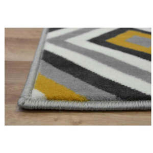 Tapis de salon rectangulaire géométrique jaune Netline Home Maestro, fabriqué à la machine, tapis de chevet pour adolescents - Product Image 4