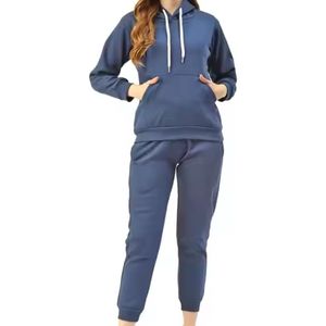 Conjunto Deportivo Informal de Alta Calidad para Mujer, de Poliéster/Algodón, Estampado, Ajustado, con Sudadera con Capucha y Pantalones Deportivos - Product Image 6