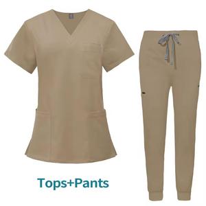 Women's Medical <b>Scrubs</b> Nurse Uniform Top Woven Fabric <b>Scrub</b> <b>Sets</b> for Hospitals OEM Service Available - Product Image 5