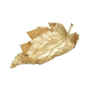 Latest Design Pure Brass Leaf <b>Tray</b> Handmade Gold Plated <b>Large</b> Size Food <b>Serving</b> <b>Tray</b> From India - Product Image 2