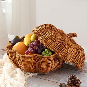 Halloween Christmas Festival Room Decor Seagrass Yellow Pumpkin Storage <b>Hamper</b> <b>Basket</b> Natural Raffia <b>Baskets</b> - Product Image 2
