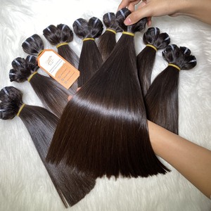 Venta al por mayor 100g hueso recto vietnamita Remy pelucas de pelo Super doble dibujado gran stock crudo sin procesar tejido de pelo mejor - Product Image 1