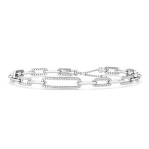 Elegante pulsera de oro rosa de 10 quilates elaborada con diamantes cultivados en laboratorio Diseño de barra enlazada Ideal para joyería de lujo diaria - Product Image 5