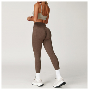 Leggings de yoga taille haute côtelés confortables et doux pour femmes Pantalon de fitness avec contrôle du ventre Leggings Active Wear pour femmes Vente en gros - Product Image 6