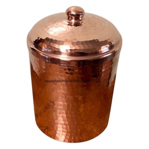 Luxury Premium Pure Copper Canister with Lid Handcrafted <b>Storage</b> <b>Jar</b> for Kitchen or Pantry Perfect for Tea <b>Coffee</b> or Spices - Product Image 6