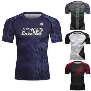 Camiseta de compresión de secado rápido para hombre, camiseta de manga corta para entrenamiento, deportes, gimnasio, Fitness, surf, gimnasia, ropa interior MMA 'Rush - Product Image 2