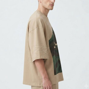เสื้อยืดโอเวอร์ไซส์ผู้ชายสไตล์คลาสสิก ทรงหลวมสบาย แฟชั่นทันสมัย เนื้อผ้านุ่ม ระบายอากาศได้ดี ผ้าฝ้าย 100% พิมพ์ลาย สวมใส่สบายตลอดวัน - Product Image 5