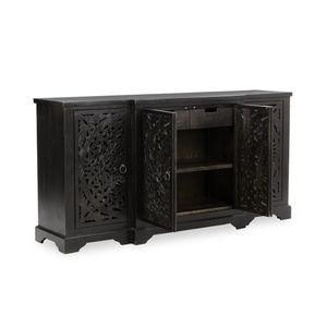 Antique Style Solid Wood Buffet <b>Cabinet</b> Handmade New Modern Luxury Home <b>Storage</b> Furniture for <b>Bedrooms</b> High Quality Black Finish - Product Image 3