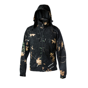 Chaqueta de caza de pesca de camuflaje transpirable impermeable ligera para hombre personalizada para invierno patrón sólido para equipo de lluvia al aire libre - Product Image 2