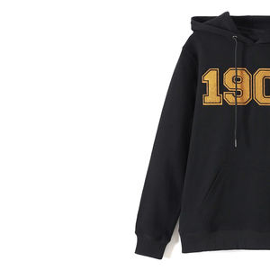 Crewneck Pullover <b>Neutral</b> Chenille Pocket - Embroidered Greek Letter Sweatshirt with Kangaroo Pocket Hoodie - Product Image 5