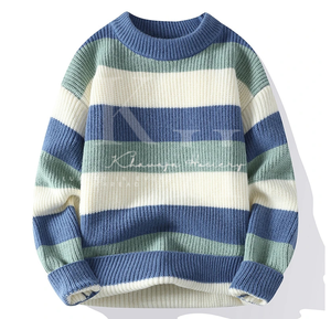 Suéteres de punto multicolor para hombre Tela transpirable Ropa de exterior de manga larga con logotipo frontal personalizable Precio - Product Image 5