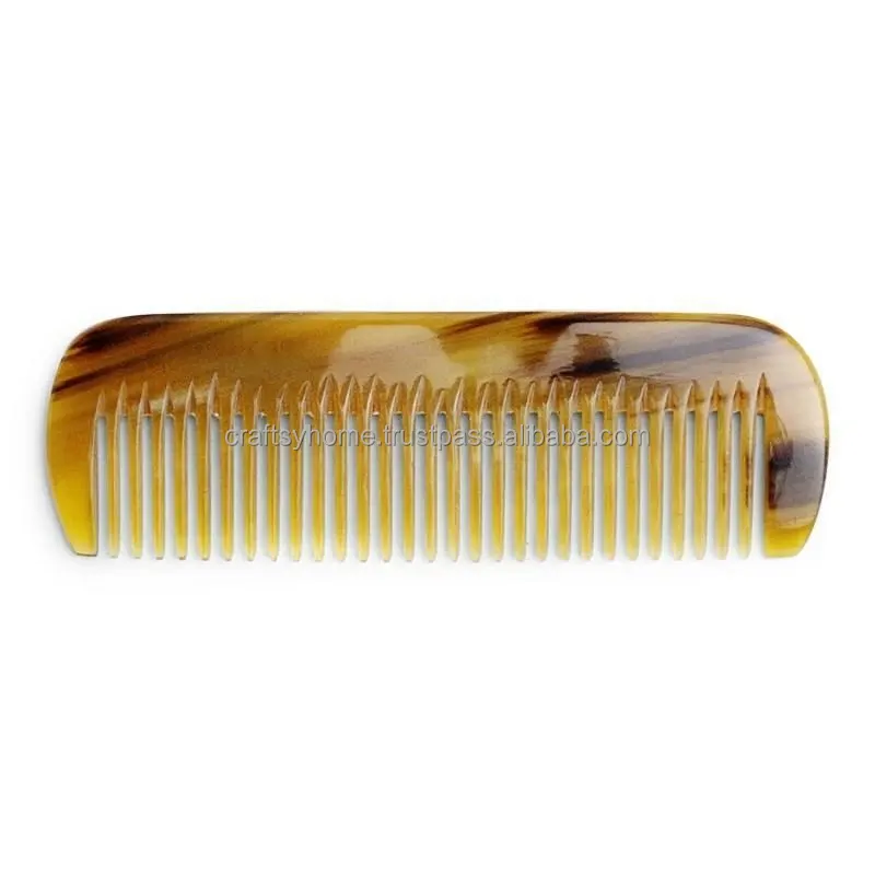 Лучший 100% бороды натуральный рог гребень для волос ручной работы рог буйвола расческа и ручной полированной для продажи