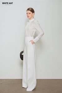 Pantalones de pierna recta Buen precio Pantalones largos de pierna ancha elegantes minimalistas suaves y suaves. Embalaje personalizado, fabricante vietnamita - Product Image 6