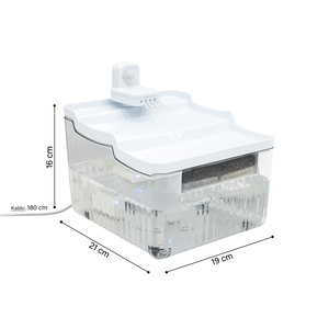 Fontaine à eau silencieuse pour animaux de compagnie avec détecteur de mouvement, verte, 4L, distributeur automatique d'eau pour chats et chiens, bol filtrant pour animaux, vente en gros ODM - Product Image 2