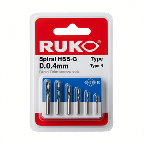 ดอกสว่านเกลียว HSS-G RUKO DIN338 ประเภท N D.0.4 มม. ชุดอุปกรณ์เสริมสำหรับดอกสว่านทันตกรรม แพ็ค 10 ชิ้น - Product Image 2