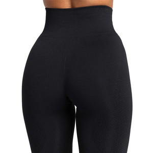 Mallas de Yoga de mujer con logotipo personalizado, pantalones de entrenamiento de compresión OEM, mallas de cintura alta para gimnasio y fitness - Product Image 3