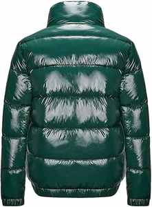 Latest Women's Casual Quilted Shiny <b>Padded</b> Cotton Puffer Jacket Winter Warm Zip Regular Bubble Coat <b>Waterproof</b> Windproof - Product Image 3