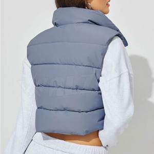 Venta al por mayor Ropa al aire libre Tallas grandes Crop Top Puffer Chaleco de calidad superior Mejor Color sólido Venta Crop Top Puffer Chaleco - Product Image 4