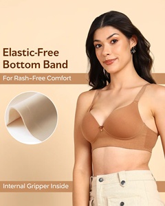 Áo ngực chống đẩy liền mạch ngoại quan bằng cotton (TW-SB-93510) (Màu Nâu) - Product Image 3