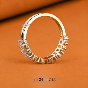 Anillo de Boda con Diamantes de Corte Baguette y Marquise, 1.14 TW, Diamantes Cultivados en Laboratorio, Anillo de Media Eternidad, Anillo de Aniversario, Anillo Apilable - Product Image 4