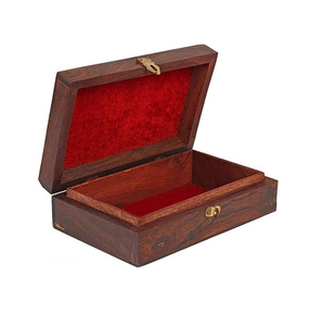 Boîte à bijoux en bois écologique, style artisanal, avec couvercles à charnières, sculptée, pour la présentation et le rangement de bracelets de Noël - Product Image 5