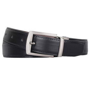 Ceinture habillée en cuir PU réversible double face chaude pour hommes longueur personnalisée noir et marron avec boucle rotative Vintage Logo personnalisé - Product Image 6