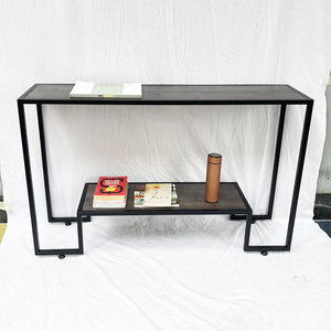 2-Tier Reclaimed Wood <b>Console</b> <b>Table</b> Minimalist Design Brown Oak Entry & Living Room Decor Hotel & Villa Use - Product Image 6