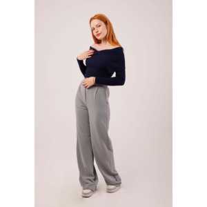 Pull en tricot bleu marine à col en V pour femmes, vente en gros - Product Image 5