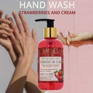 Savon Liquide Hydratant pour les Mains à la Crème de Fraises et à l'Aloe Vera, Savon de Toilette 200ml, Certifié ISO9001, Nettoyant Quotidien Doux à l'Aloe - Product Image 3