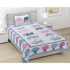 Single Bed <b>Sheet</b> Set with 1 Pillow Cover 100% 180 TC Cotton Multi Abstract Design Double <b>King</b> <b>Sizes</b> Available Pack of 6 3 Pieces - Product Image 1