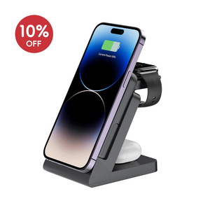 Đa Chức Năng 15W Sạc Không Dây Và Ngân Hàng Điện Điện Thoại Di Động Sạc <span class=keywords><strong>Dock</strong></span> Với Đồng Hồ Thông Minh Khung - Product Image 1