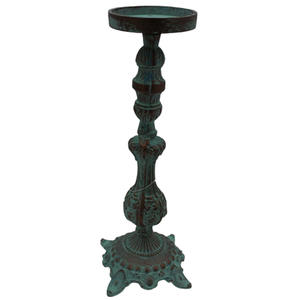 New Decorative Metal Candle <b>Pillar</b> Holder Set of 2 Medium Size Luxury Design Copper Oxidase Candle Stand for Wedding Decor - Product Image 1