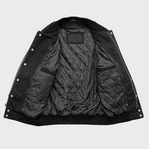 OEM/ODM veste universitaire en laine 100% pour hommes vêtements d'hiver avec logo à l'avant et broderie de logo personnalisé - Product Image 3