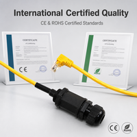 Kabel Ethernet Industri XXD Yellow Right Angle M22 ke RJ45 Cat5e 100% Tembaga Murni Aviation ke RJ45 Patch Cord Bersertifikasi CE