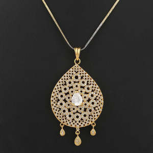 American Diamond <b>Locket</b> Set - White & Golden - Product Image 3