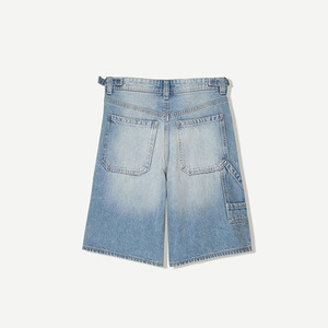Short en jean délavé vintage taille haute OEM été décontracté coupe ample en détresse Streetwear mode élastique femmes short en jean - Product Image 2