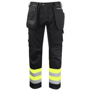 Pantalones versátiles de utilidad para exteriores, ropa de trabajo para hombres con cintura ajustable y tela resistente para trabajos exigentes - Product Image 1