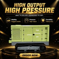 Compresseur d'air haute pression diesel sur chenilles, 31m³/min, 25 bars, refroidi par air, compresseur à vis portable pour le forage