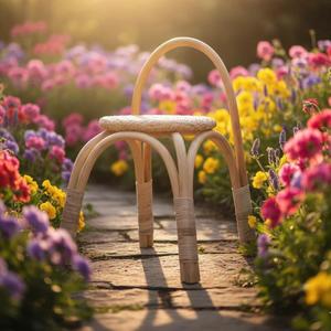 เก้าอี้หวายสไตล์มินิมอลที่มีเฟอร์นิเจอร์กลางแจ้งที่ดูเป็นธรรมชาติทนทานสำหรับการนั่งสบายในโรงแรมพื้นที่รับประทานอาหาร - Product Image 3